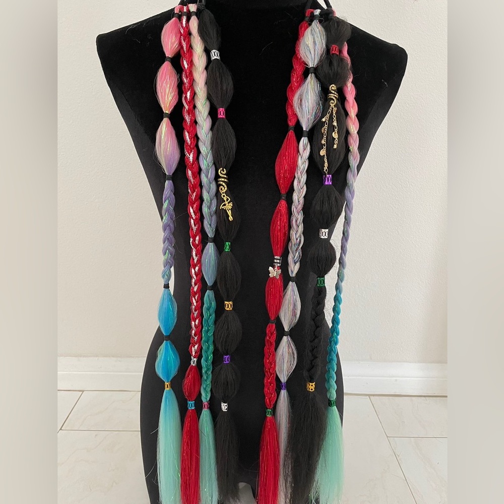 Festival ready tie on hair braids